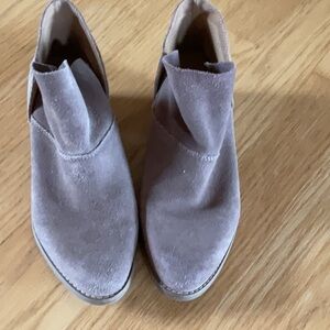 Lucky Brand Beige Ankle Booties Suede Comfort